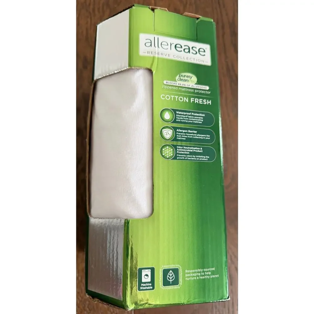 NEW! Allerease Zippered Waterproof Mattress Protector Full White - Picture 5 of 7